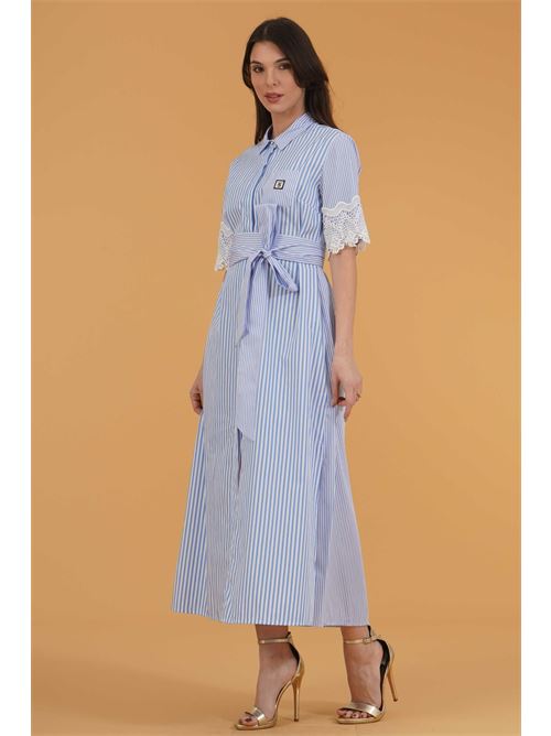 Abito chemisier in cotone Il The' Delle 5 | RIRY 71AZZURRO /BIANCO